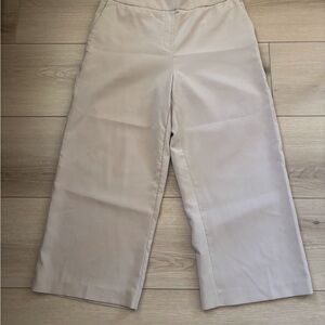 High-Rise Wide-Leg Cream Women's Pants